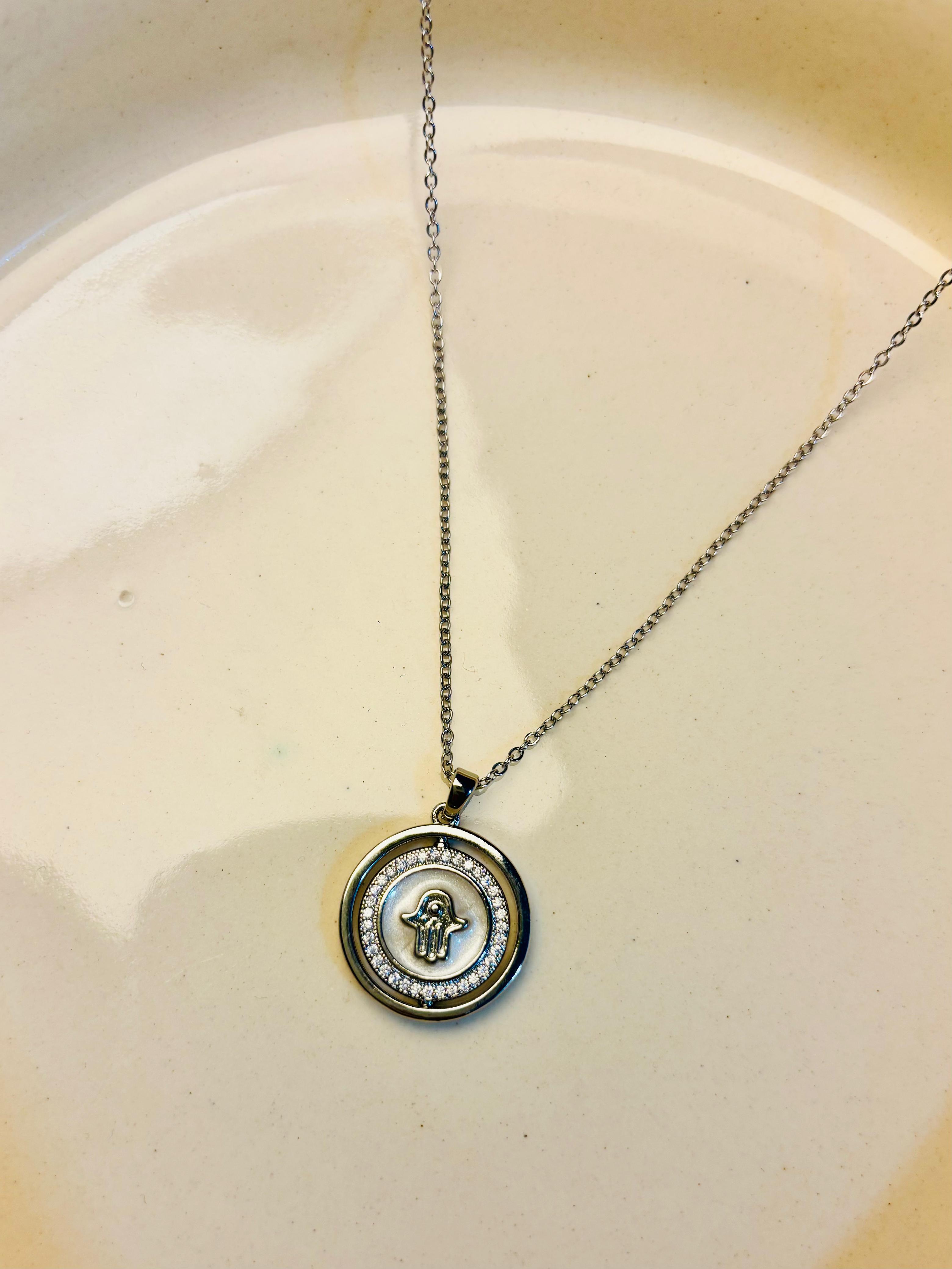 Evil Eye Good Energy Silver Pendant Necklace
