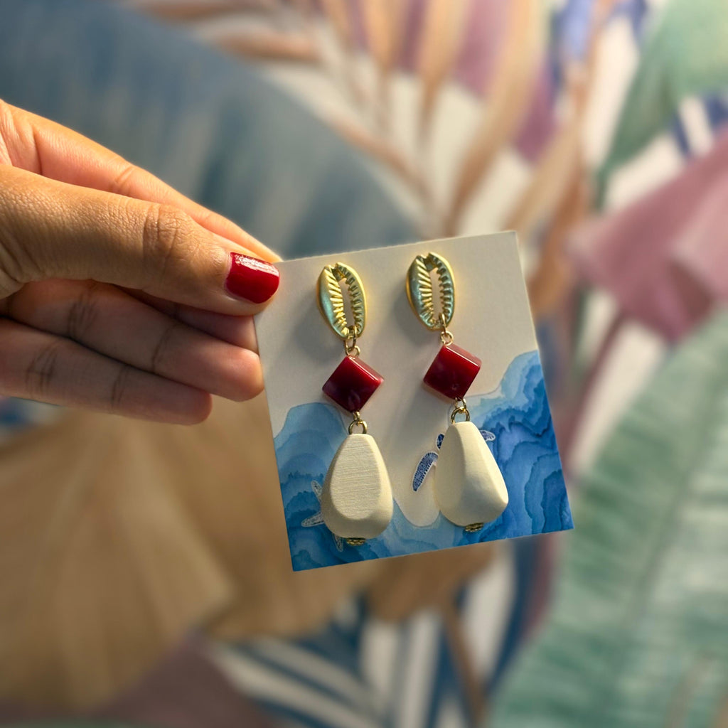 Marina Glow Red Stone Earrings