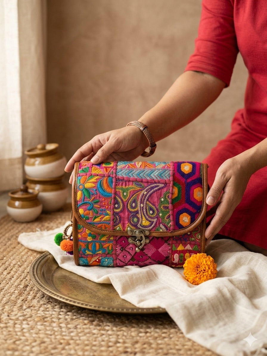 The Multi-Color Kutch Patchwork Bag
